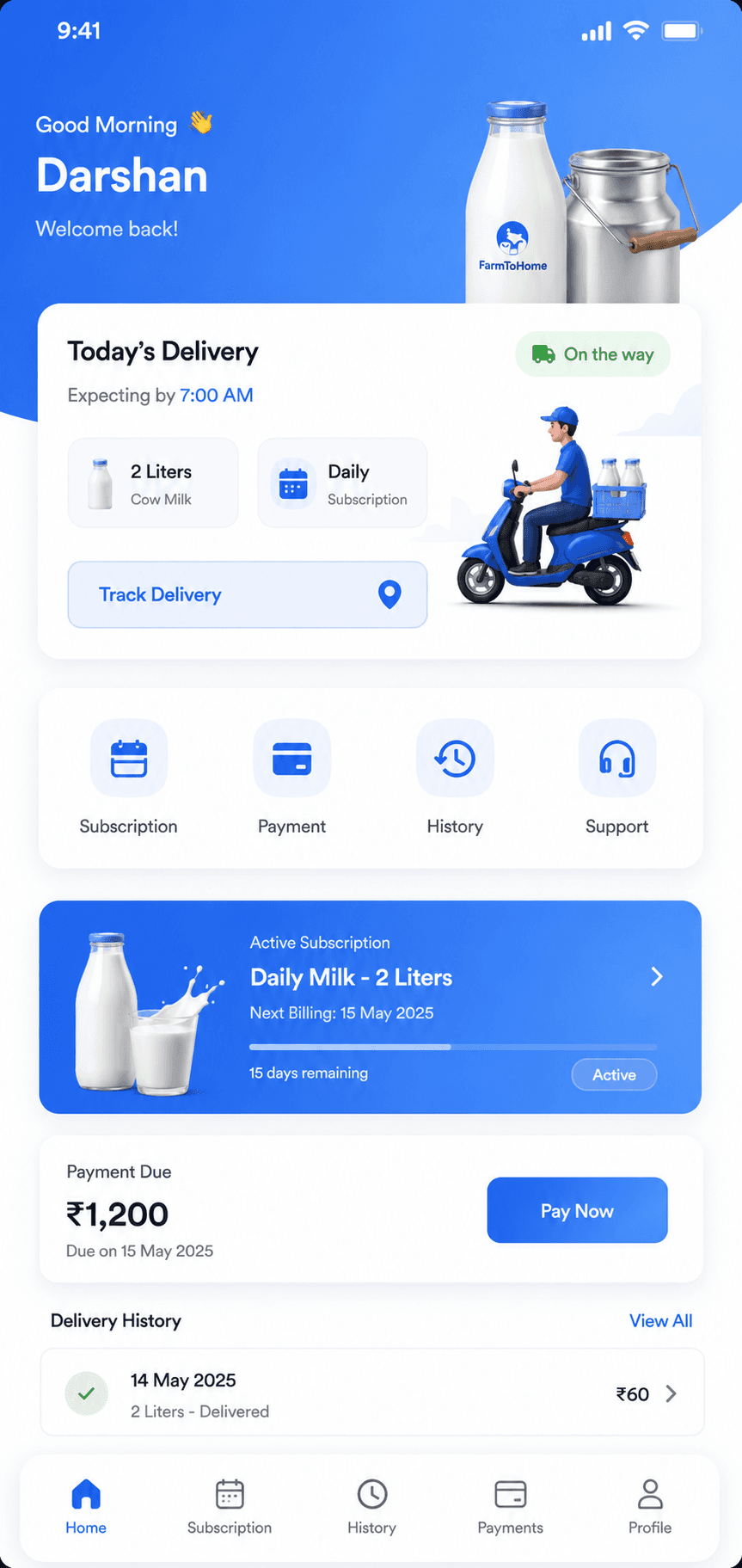 Milk Delivery App